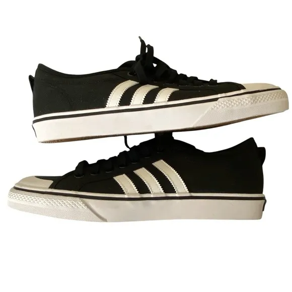 Adidas Men’s sz 11 Black, White Nizza Classic Canvas Sneaker New In Box