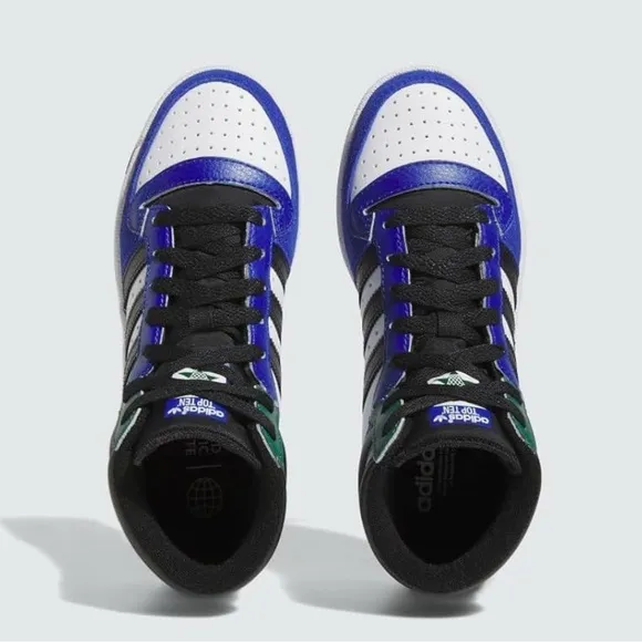 Adidas Mens Ten Rb Perforated High Sneakers Shoes - Black, Blue, Green, White 9