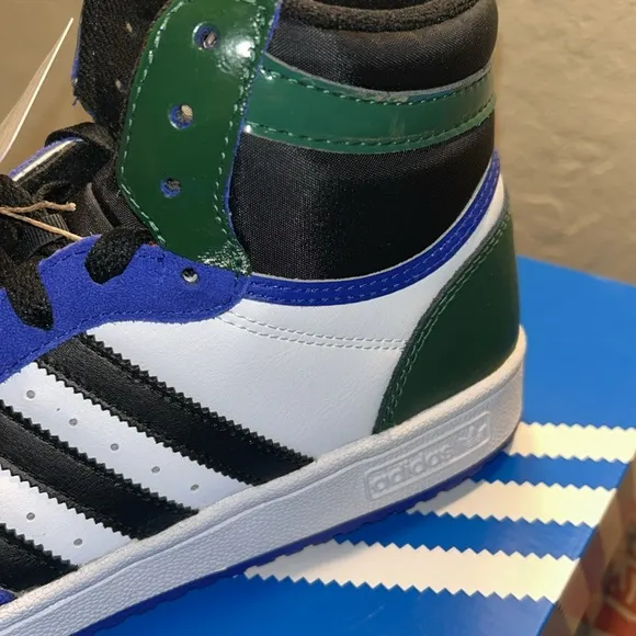 Adidas Mens Ten Rb Perforated High Sneakers Shoes - Black, Blue, Green, White 9