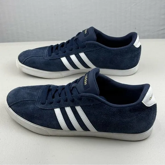 Adidas Neo Courtset Sneakers Suede Collegiate Navy Blue/White Shoes Men Size 10