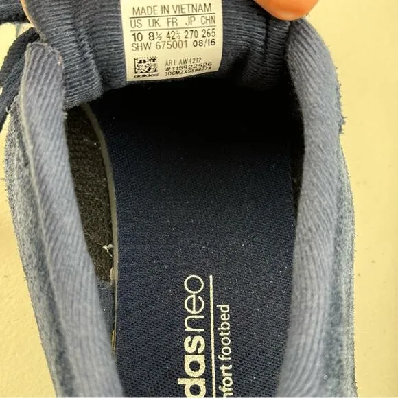 Adidas Neo Courtset Sneakers Suede Collegiate Navy Blue/White Shoes Men Size 10