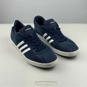Adidas Neo Courtset Sneakers Suede Collegiate Navy Blue/White Shoes Men Size 10
