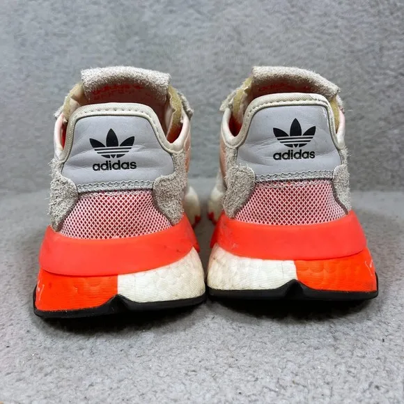 adidas Nite Jogger Morse Code Mens Size 7 Running Shoes Sneakers White Red