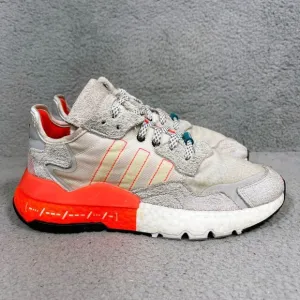 adidas Nite Jogger Morse Code Mens Size 7 Running Shoes Sneakers White Red