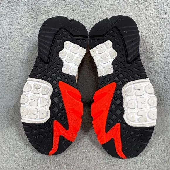 adidas Nite Jogger Morse Code Mens Size 7 Running Shoes Sneakers White Red