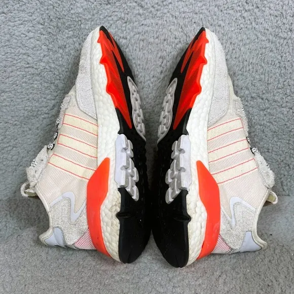 adidas Nite Jogger Morse Code Mens Size 7 Running Shoes Sneakers White Red