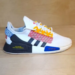 Adidas NMD R1 V2 Logo Print Cloud White Multicolored Athletic Sneakers