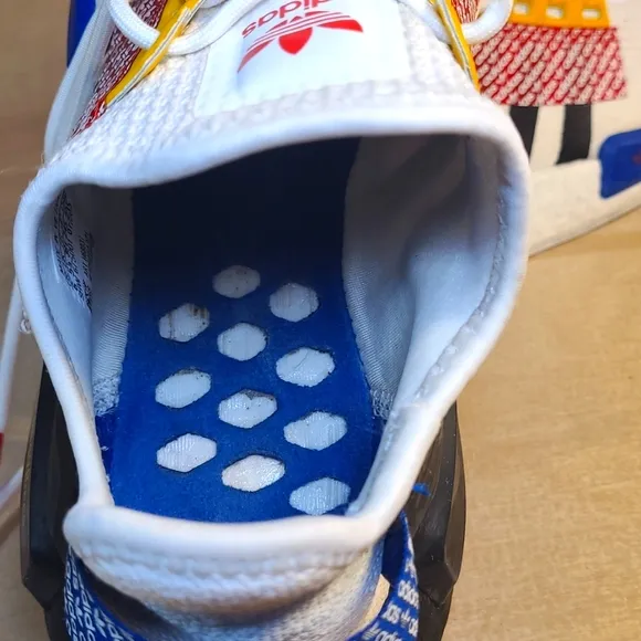 Adidas NMD R1 V2 Logo Print Cloud White Multicolored Athletic Sneakers