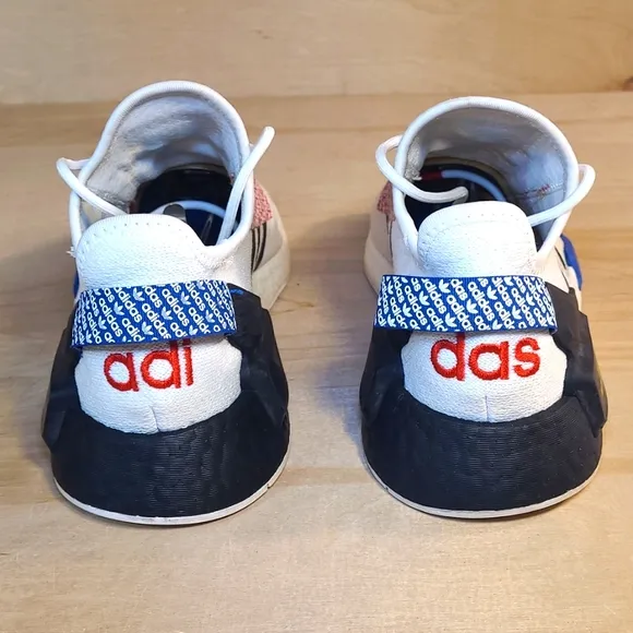 Adidas NMD R1 V2 Logo Print Cloud White Multicolored Athletic Sneakers