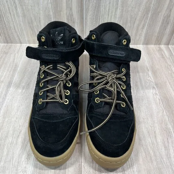Adidas Originals Forum Mid Athletic Black Gum Suede Shoes GZ4620 Men's Size 9