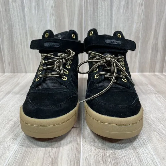 Adidas Originals Forum Mid Athletic Black Gum Suede Shoes GZ4620 Men's Size 9
