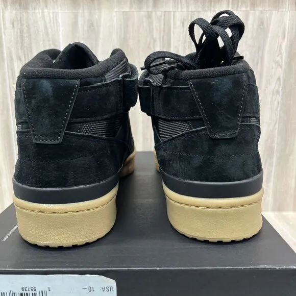Adidas Originals Forum Mid Athletic Black Gum Suede Shoes GZ4620 Men's Sz 10.5