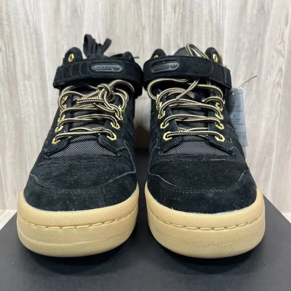 Adidas Originals Forum Mid Athletic Black Gum Suede Shoes GZ4620 Men's Sz 10.5