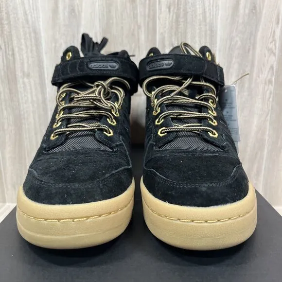 Adidas Originals Forum Mid Athletic Black Gum Suede Shoes GZ4620 Men's Sz 11.5