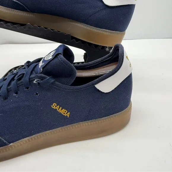 Adidas Originals Samba MC Mens 9 Blue Canvas Shoes Sneakers Gum Soccer C77859