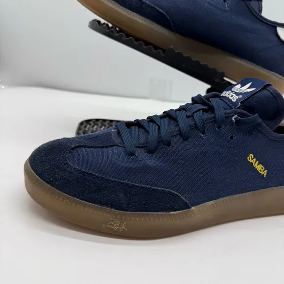 Adidas Originals Samba MC Mens 9 Blue Canvas Shoes Sneakers Gum Soccer C77859