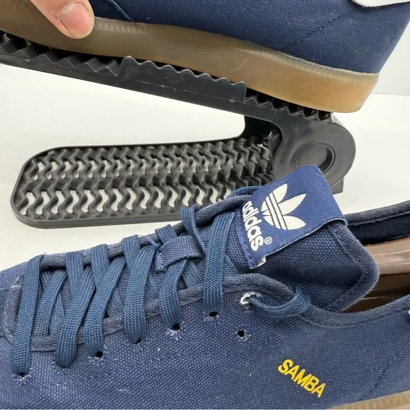 Adidas Originals Samba MC Mens 9 Blue Canvas Shoes Sneakers Gum Soccer C77859
