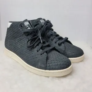 Adidas Originals Stan Smith Mid Womens Lace Up Black Leather Shoes BB4863 Size 9