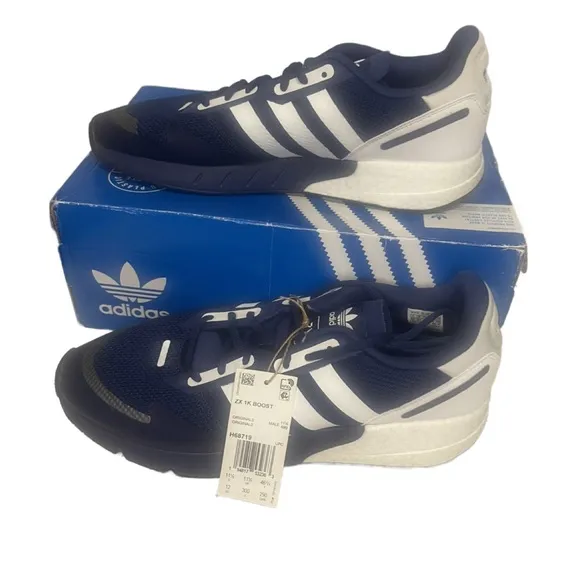 Adidas Originals ZX 1K Boost Sneakers Men's  US 12 Blue White Shoes