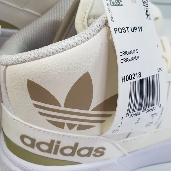 Adidas Post Up H00218 Cloud White Metallic Gold Running Casual Fashion Sneakers