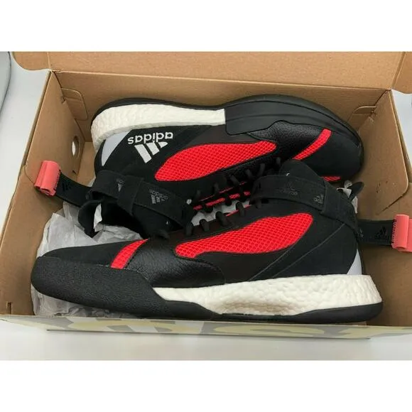 adidas Posterize Men's Basketball Core Black Shock Red Silver EG6879 Size 11