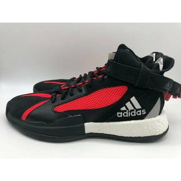 adidas Posterize Men's Basketball Core Black Shock Red Silver EG6879 Size 11
