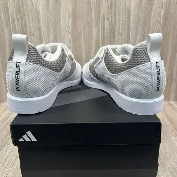 Adidas Powerlift 5 White Black Synthetic Lace Up Weightlifting Shoes Men’s Sz 11
