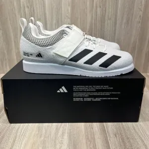 Adidas Powerlift 5 White Black Synthetic Lace Up Weightlifting Shoes Men’s Sz 11