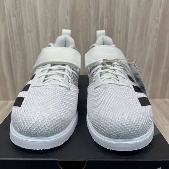Adidas Powerlift 5 White Black Synthetic Lace Up Weightlifting Shoes Men’s Sz 11