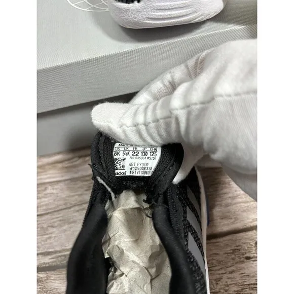 Adidas Racer TR 2.01 FY0110 Running Shoes Baby 6 Black White Athletic Sneakers