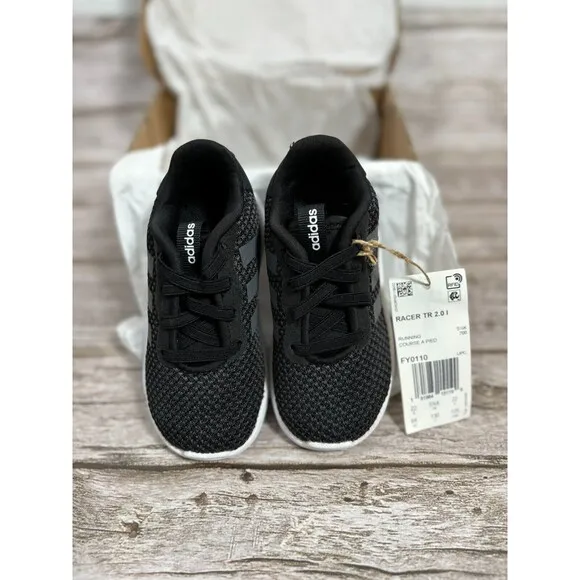 Adidas Racer TR 2.01 FY0110 Running Shoes Baby 6 Black White Athletic Sneakers