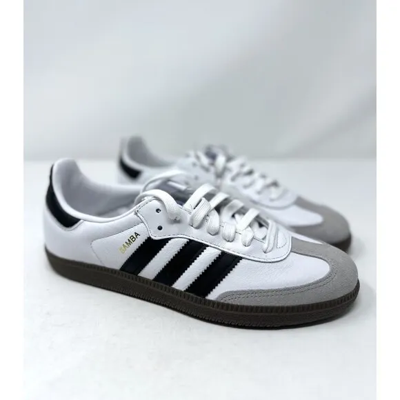 adidas Samba OG Low White Black Gum shoes sneakers B75806 Men's 8 NEW