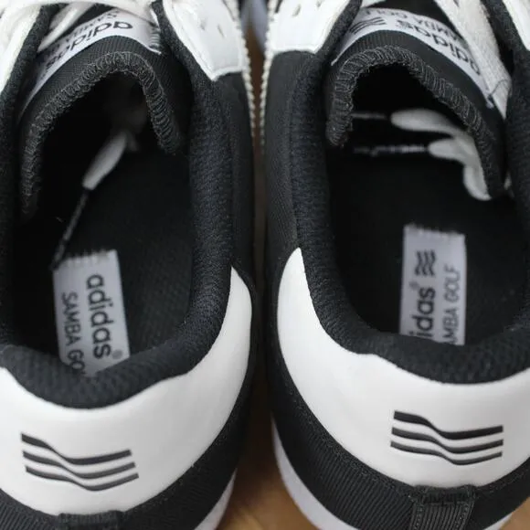 Adidas Shoes Mens 9 Samba Golf Spikes Black White Performance Retro 3 Stripes