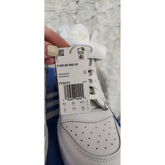 Adidas Shoes Womens 10 Original Forum Mid Sneakers High Tops Cloud White FZ6473