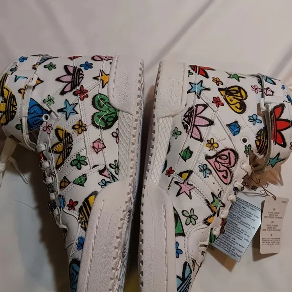 Adidas size 10 Hightower white Jeremy scott forum 84 high mono shoes