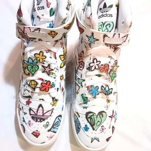 Adidas size 10 Hightower white Jeremy scott forum 84 high mono shoes