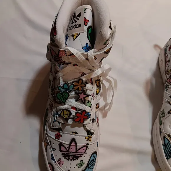 Adidas size 10 Hightower white Jeremy scott forum 84 high mono shoes