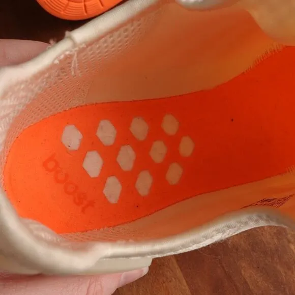 Adidas Sneakers Mens Size 10 Cream Screaming Orange NMD R1 Boost Athletic Shoes