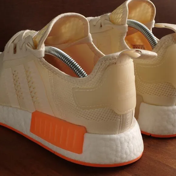 Adidas Sneakers Mens Size 10 Cream Screaming Orange NMD R1 Boost Athletic Shoes