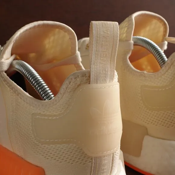 Adidas Sneakers Mens Size 10 Cream Screaming Orange NMD R1 Boost Athletic Shoes