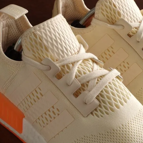 Adidas Sneakers Mens Size 10 Cream Screaming Orange NMD R1 Boost Athletic Shoes