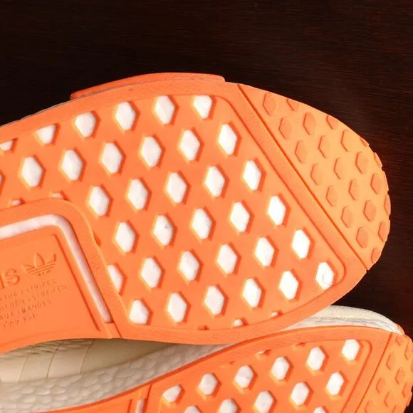 Adidas Sneakers Mens Size 10 Cream Screaming Orange NMD R1 Boost Athletic Shoes