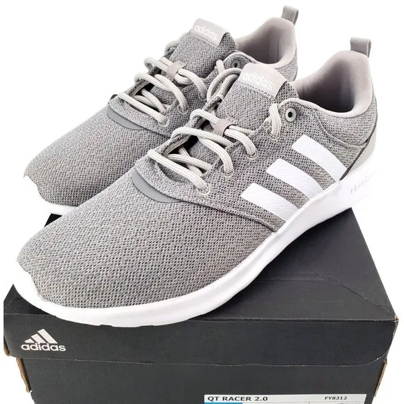 ADIDAS Sneakers Womans 10 Cloudfoam QT Racer Activewear Athletic Shoes Gray