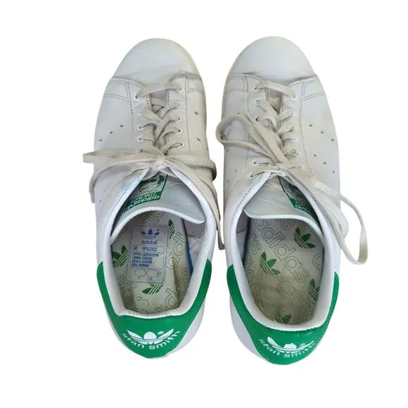 Adidas Stan Smith 80s Originals IF0202 White Green Leather Sneakers Mens 9.5