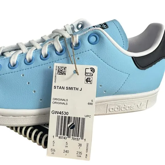 ADIDAS STAN SMITH DISNEY ALADDIN Genie Sneaker 5.5Y / 7 Woman Blue White NEW