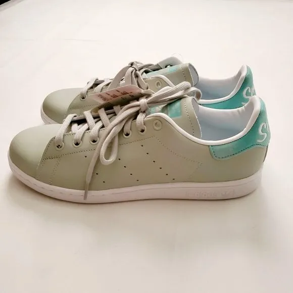Adidas Stan Smith Men’s Shoes Ash Silver/Easy Mint/Cloud White Size US 10 ½ NWT