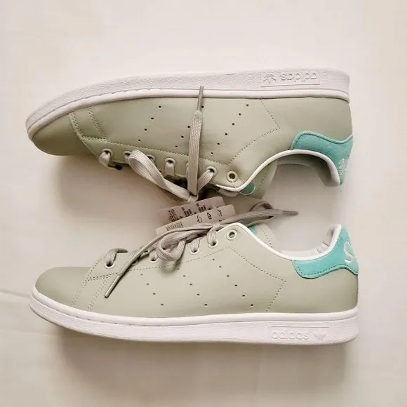 Adidas Stan Smith Men’s Shoes Ash Silver/Easy Mint/Cloud White Size US 10 ½ NWT
