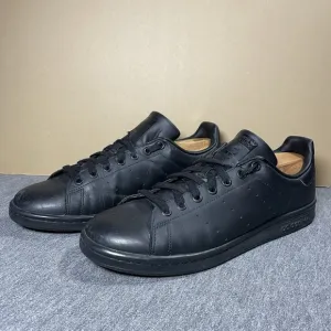 Adidas Stan Smith Triple Black Casual Sneaker Shoes M20327 Mens Size 10.5