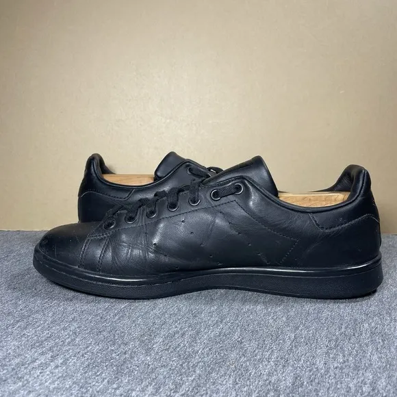 Adidas Stan Smith Triple Black Casual Sneaker Shoes M20327 Mens Size 10.5