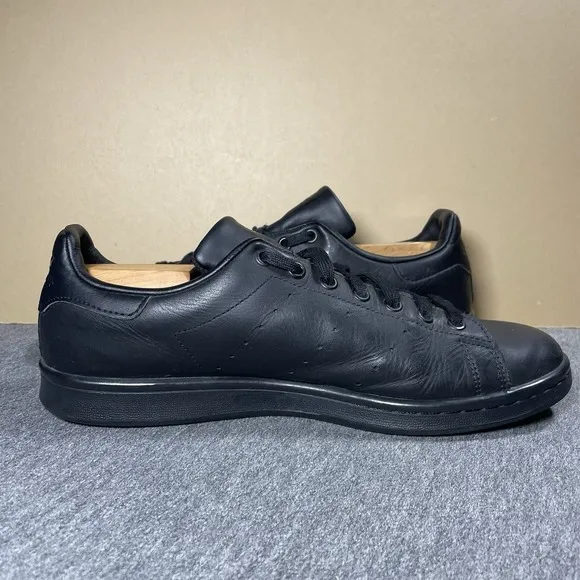 Adidas Stan Smith Triple Black Casual Sneaker Shoes M20327 Mens Size 10.5